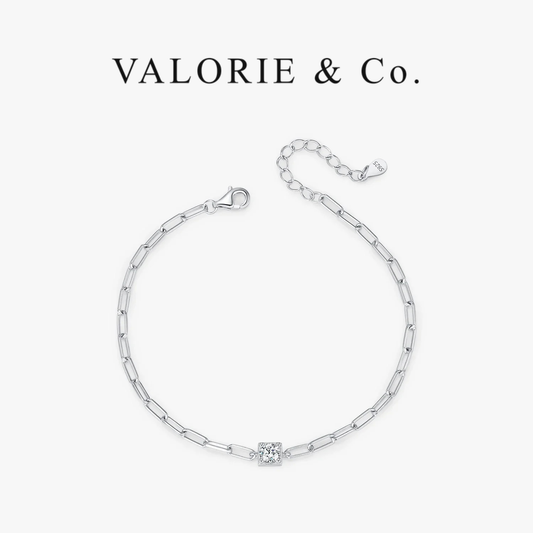 VALORIE® Moissanite Luxury Chain Bracelet - Sterling Silver