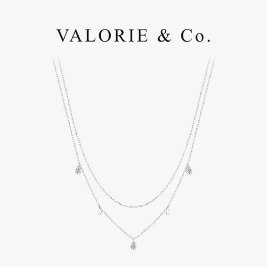 VALORIE® Pear Shape Moissanite Pendant Necklace